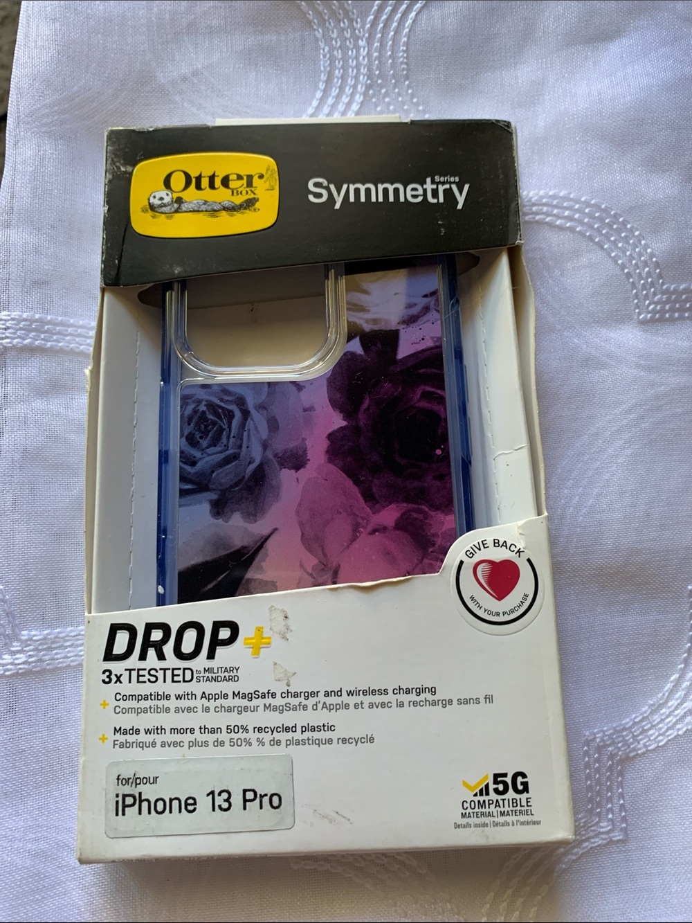 OtterBox Symmetry Series Floral Phone Case for iPhone 13 Pro - Purple/Blue